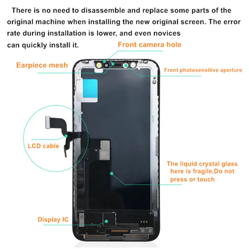 

New 100% TEST AMOLED Quality Display For iPhone X XS Lcd Replacement Good 3D Touch Xs Max XR Screen