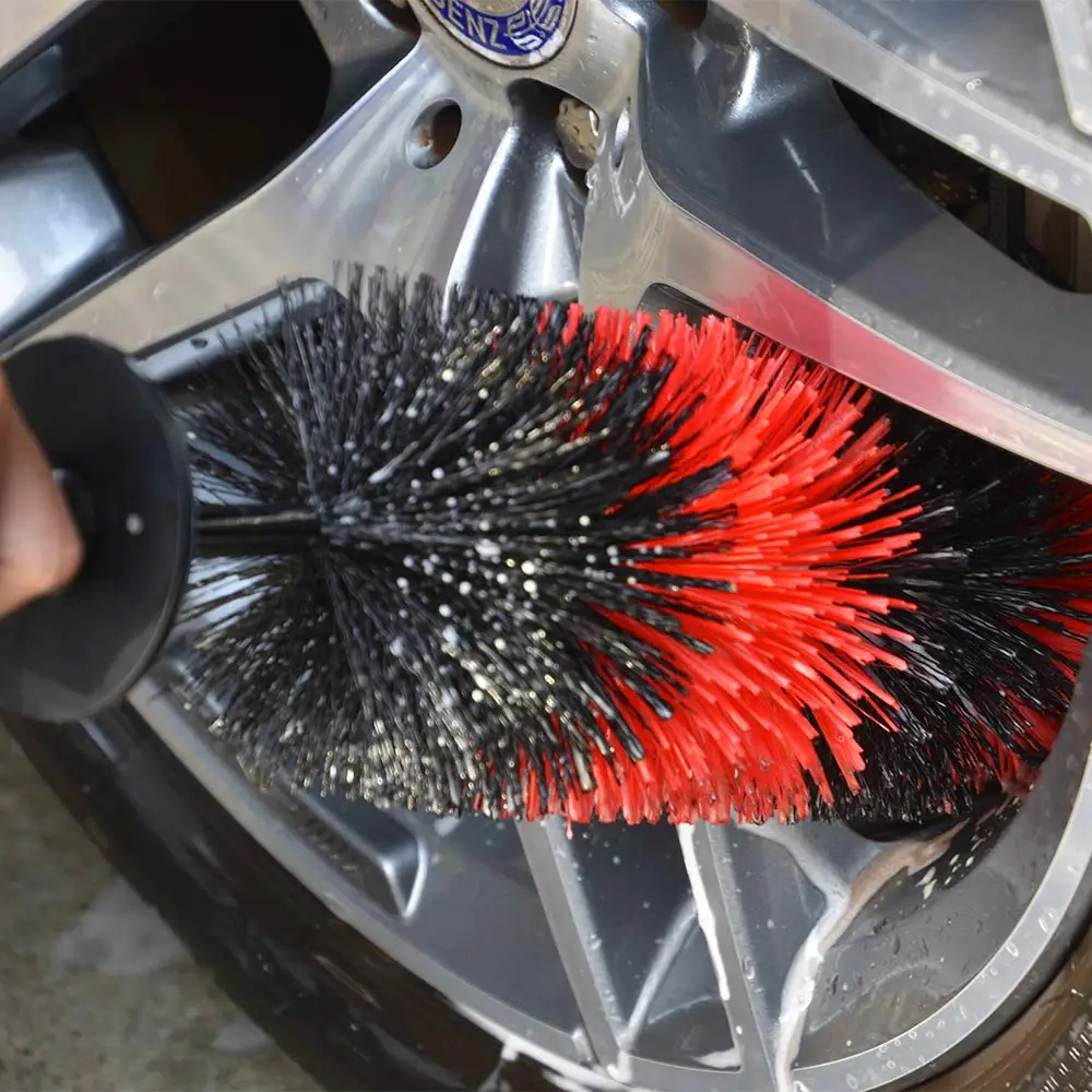 

Wheel Rim Cleaning Brush Long Soft Bristle Car Wheel Brush Rim Tire Detail Brush Multipurpose use For Cleaning Wheels