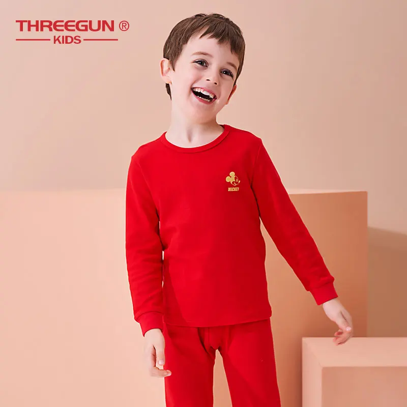 THREEGUN X DISNEY Термобелье для мальчиков Зимняя Хлопковая пижама с Микки Маусом