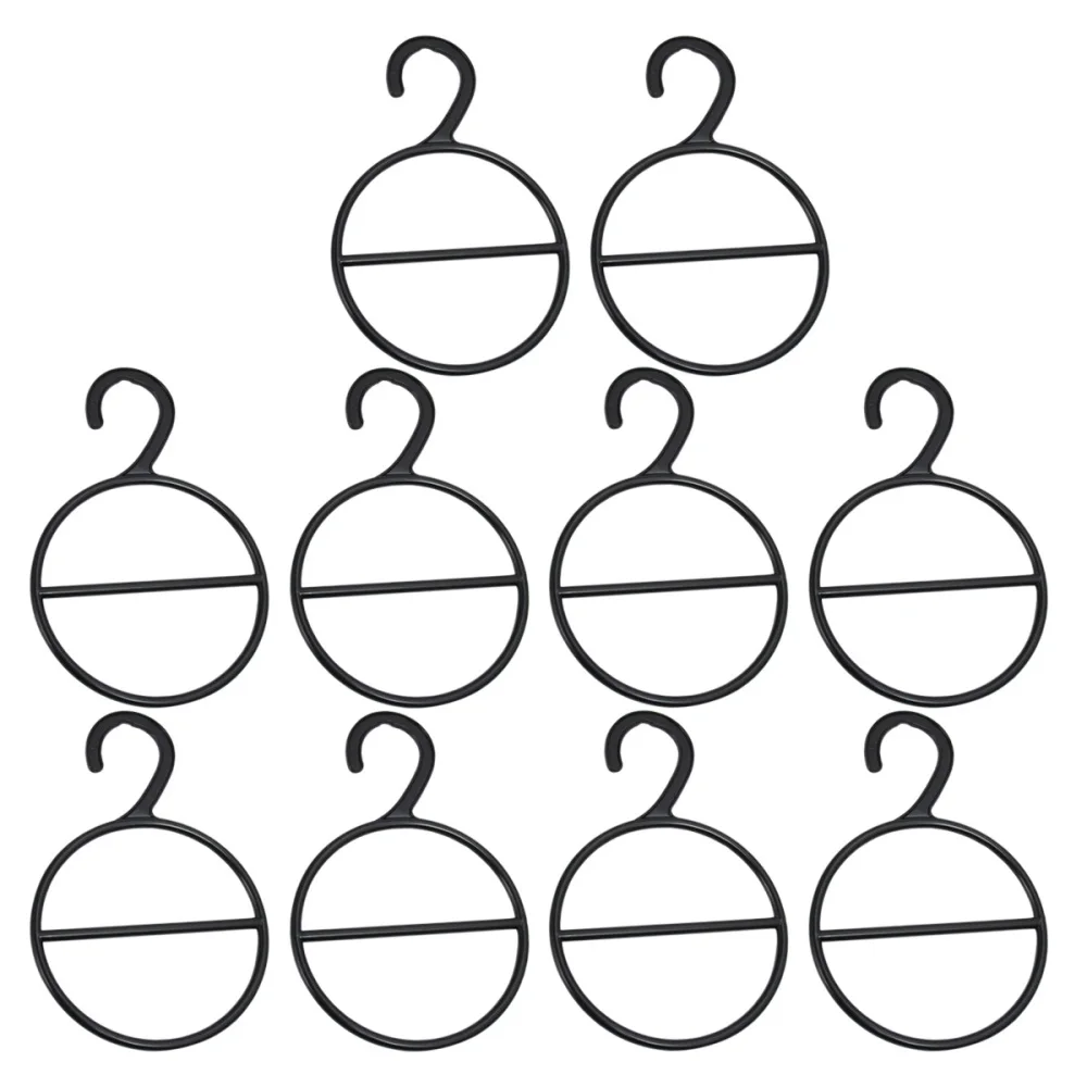 

10PCS Circle Shape Coat Hanger Multifunctional Scarf Belt Tie Display Slots Holder Organizer