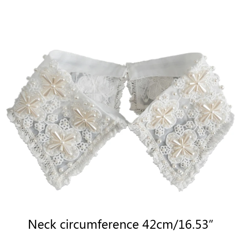 Вышивка с цветочным рисунком кружевное поддельное ожерелье-Воротник Манишка