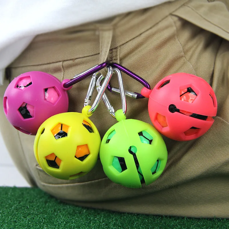 

Newest Golf Ball Protective Holder Cover Hot Sale Portable Silicone Sleeve Carabiner Sport Keychain Golf Training Accessory 2021
