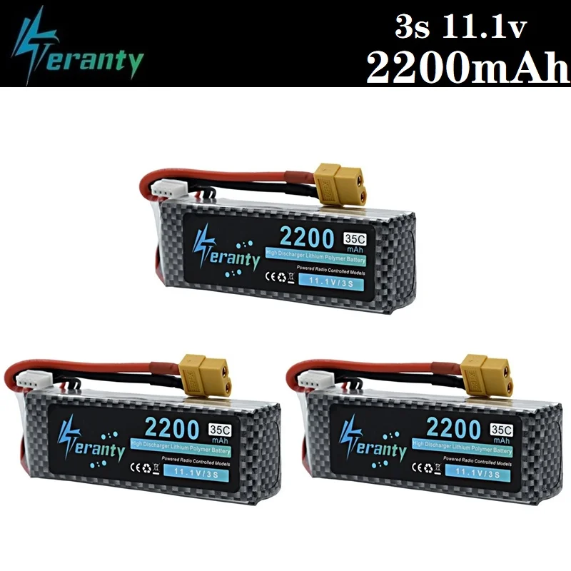 3 шт./лот 3S 11 1 v 2200mAh 35C LiPo батарея XT60/T/JST/EC5 разъем для RC автомобиля самолет вертолет