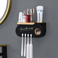 nanjibao automatic toothpaste dispenser holder storage wall suction toothbrush holder bathroom accessories makeup storage rack