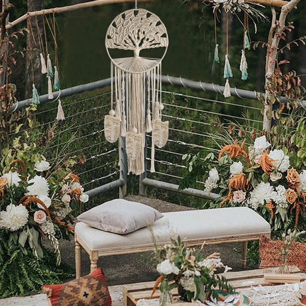 Макраме Ловец снов Древо жизни хлопковый Бохо с кисточками ручная работа