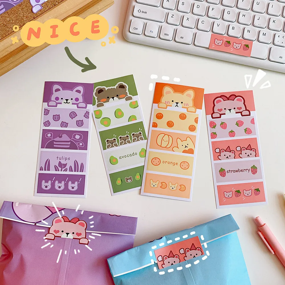 

Ins Decoration Sticker Cartoon Kawaii Cute Gummy Bear Label Sealing Sticker Girl Hand Account Sticker Material Small Pattern