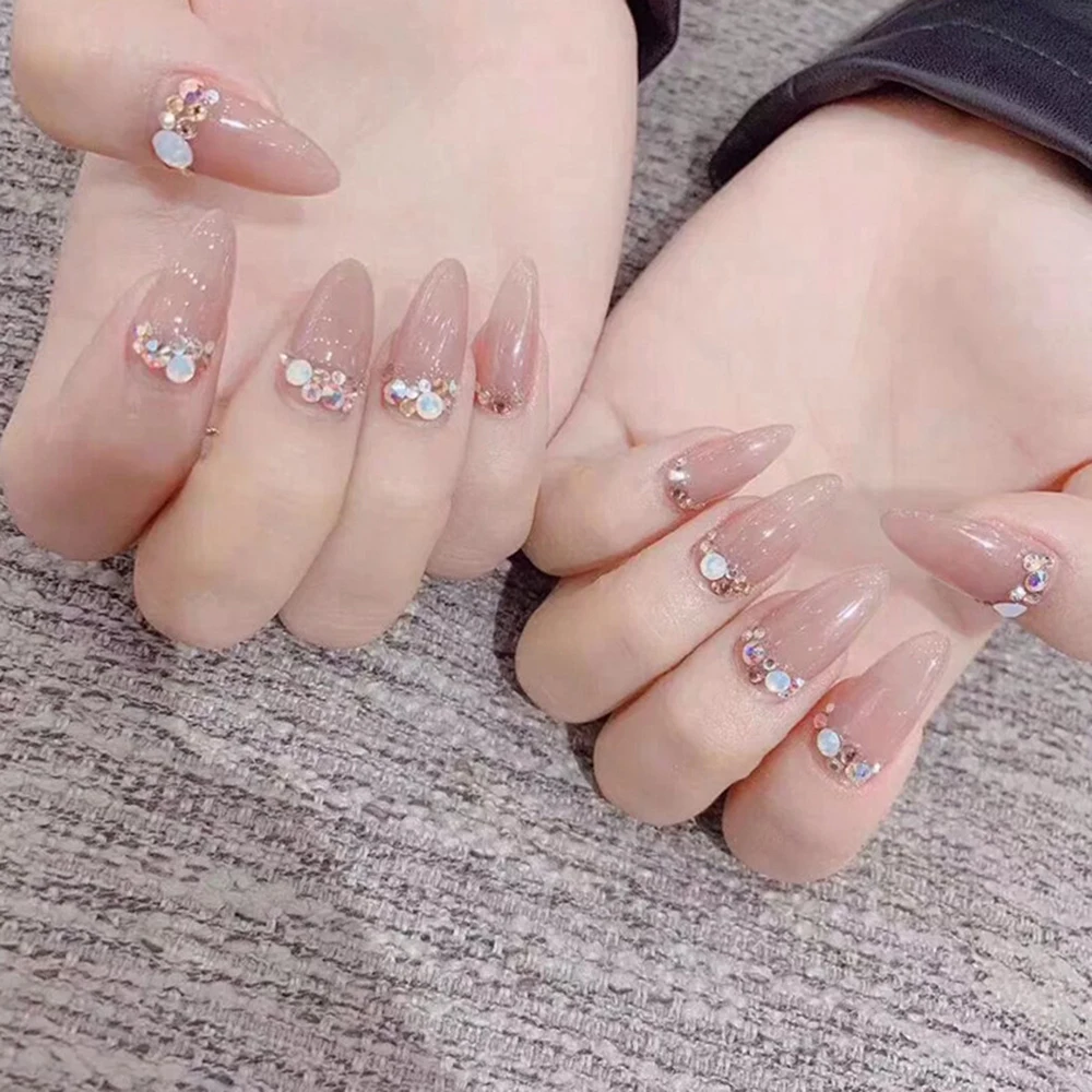 

1 Box AB Color Nail Rhinestone Clear Flat Bottom Multi-size Glass Gems DIY Manicure Nails Art 3D Decorations Accessories
