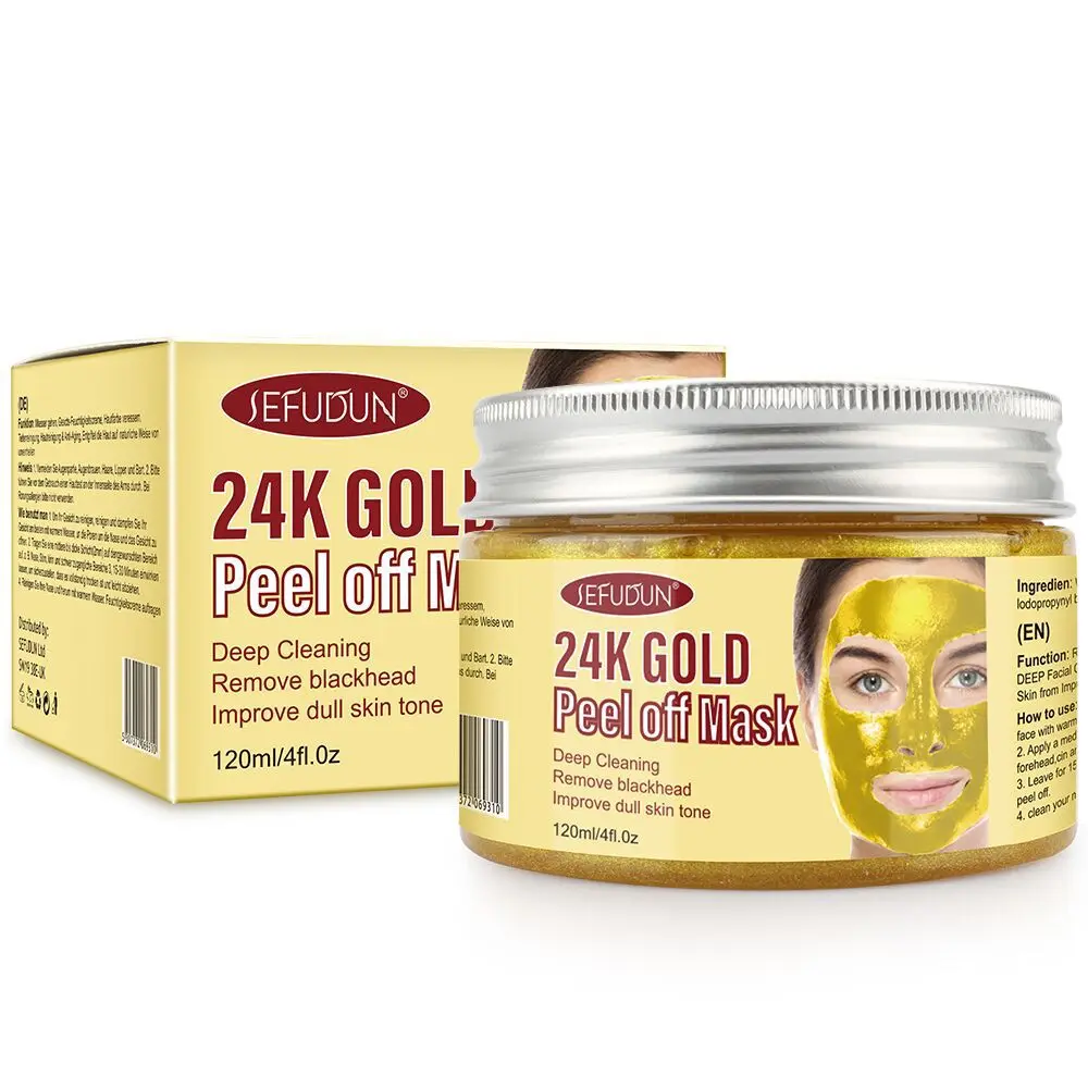 

120g Deep Cleansing 24K Peel Gold Off Mask Blackhead Remove Whitening Lifting Firming Skin Anti Wrinkle Anti Aging Facial Mask