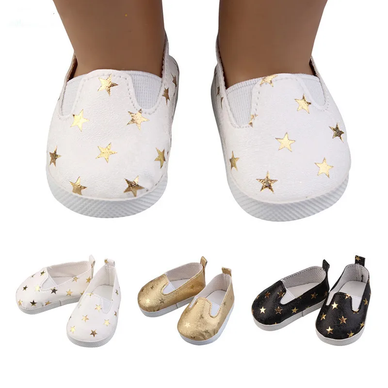 

Fashionable five-pointed star canvas Doll Shoes-Fits 18 Inch American&43Cm Baby New Born Dolls 7cm Doll Shoes