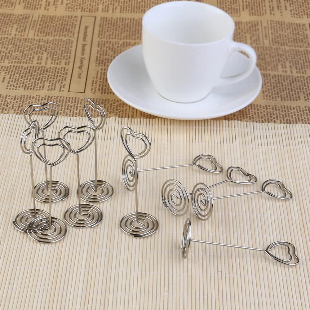 

10pcs Place Holder Heart Shape Wedding Party Favor Clips (Silver)