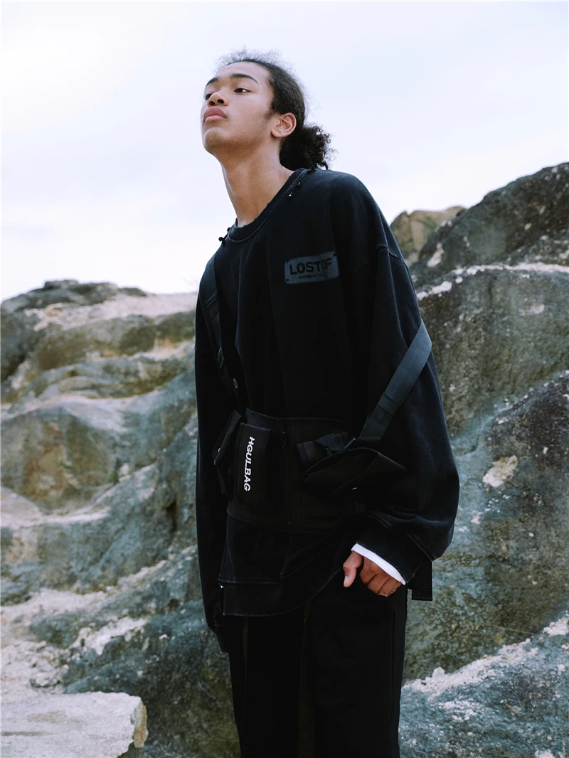 CoooColl Sweatshirts Kanye West Winter 19FW DESTROY Distress Old Crush SWEATSHIRT Streetwear HipHop Fashion Black Casual Men
