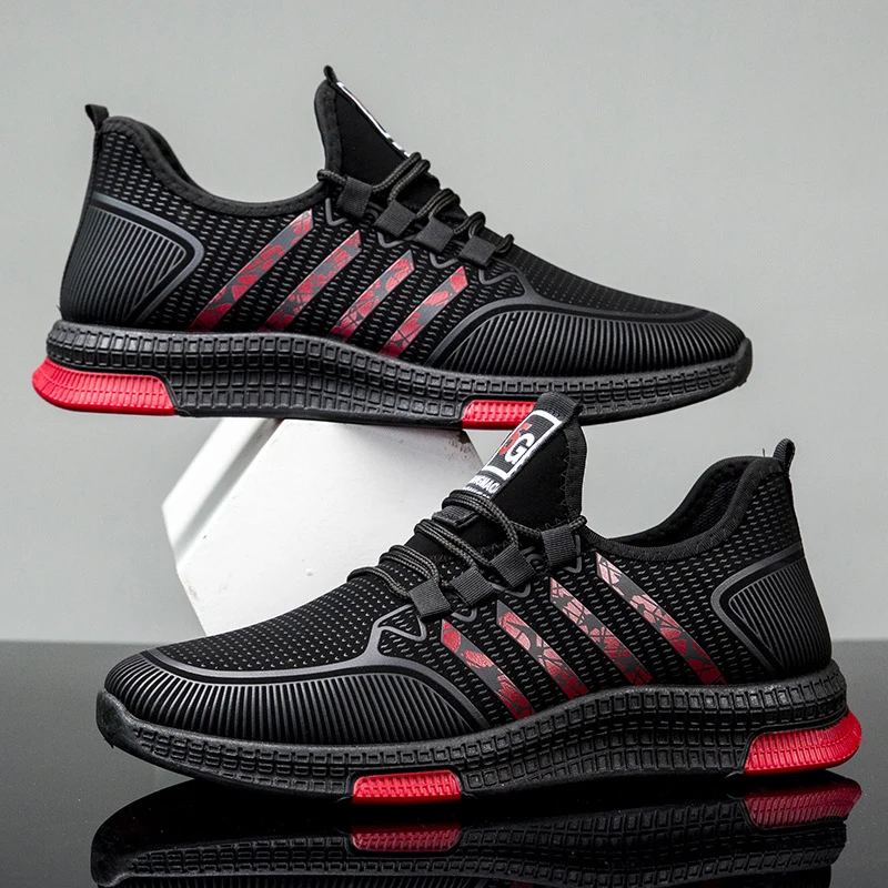 

Кроссовки мужские сетчатые на шнуровке, легкие Модные кеды, повседневная спортивная обувь