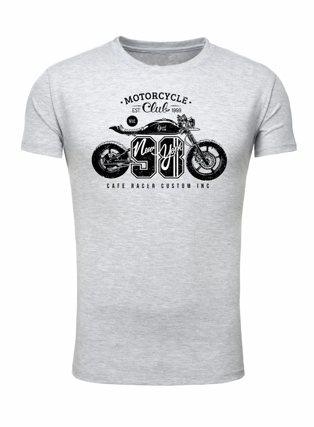 

New 2019 Summer Style 100% Cotton Classic Men Shirt Good Flow Cafe Racer Motorcycle Fashion Men O-Neck Tee Shirt