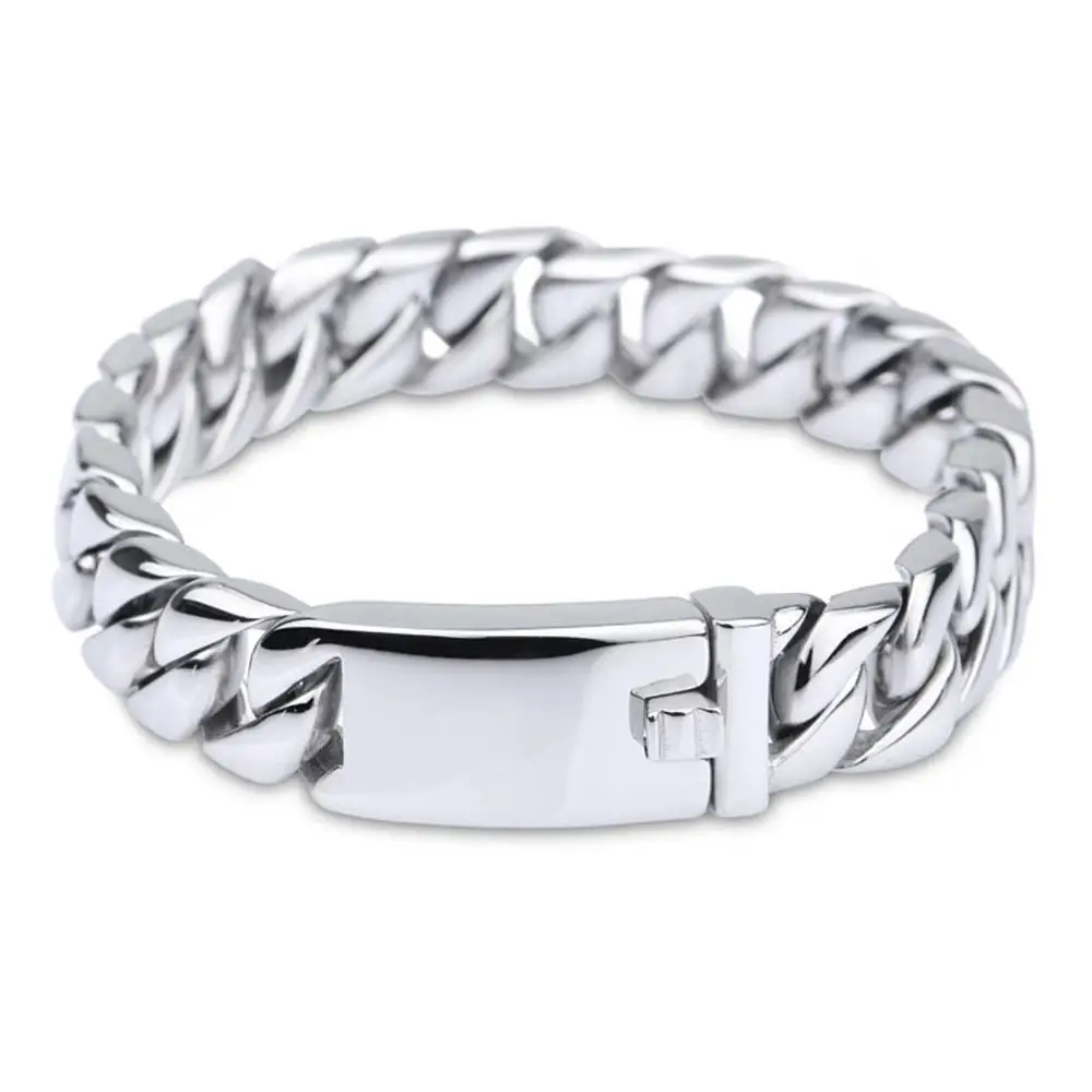 

High Quality 316 Stainless Steel Men's Heavy Chunky Link Chain Bracelet Bangle Silver Color Fashion Jewelry Gifts