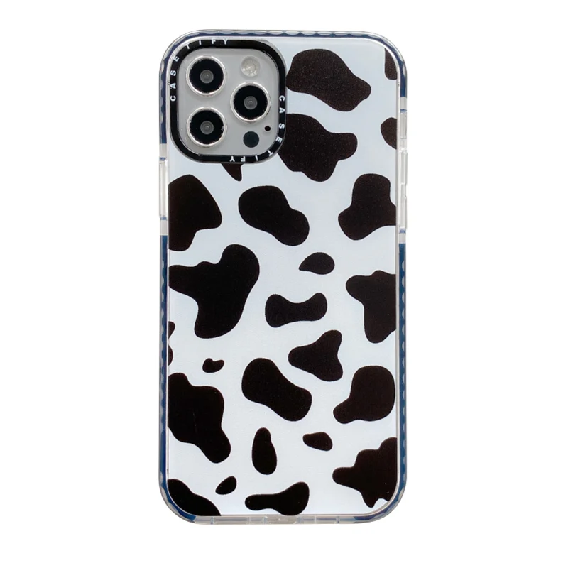 

INS floral cow pattern phone Case for iphone 12 12Pro Max 11 11Pro Max XR XS Max 7 8 Plus SE Anti-fall silicone case cover