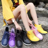 autumn and winter parent child fashion wear korean womens rain boots slip short tube boots plus velvet waterproof rubber shoes