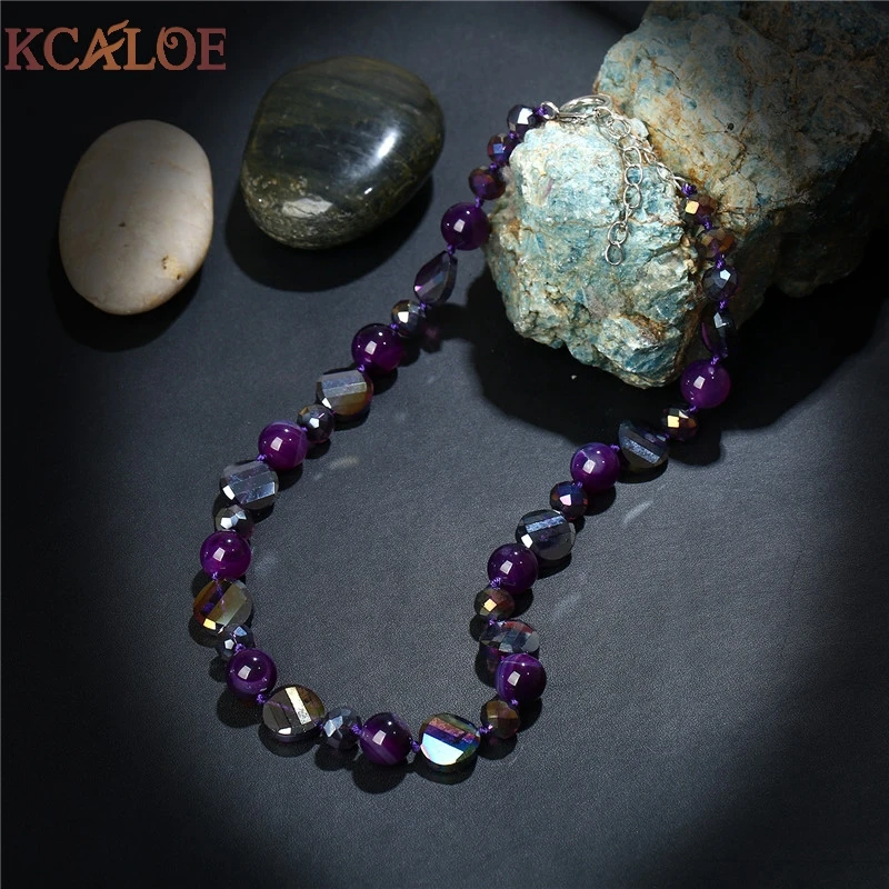 Ожерелье KCALOE с фиолетовыми кристаллами полудрагоценные камни натуральный
