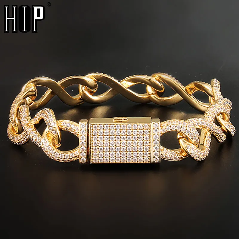 Хип-хоп 13 мм тяжелый Большой рок замок застежка Iced Out AAA Bling CZ кубический цирконий
