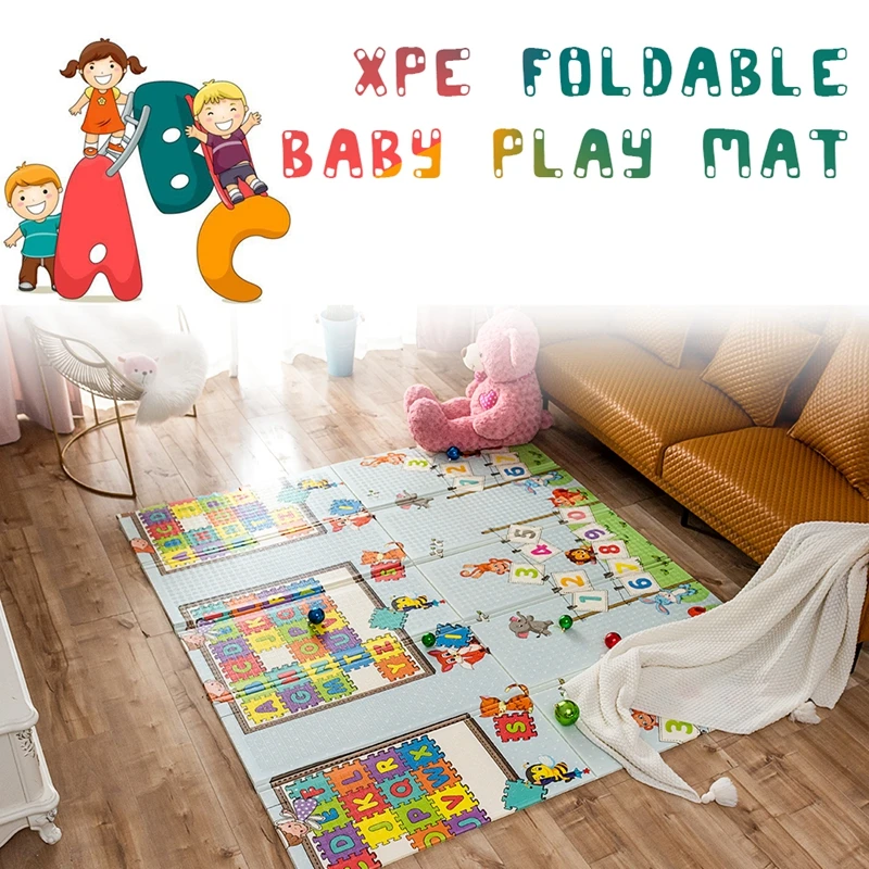 Детский Блестящий игровой коврик двухсторонний мягкий с рисунком Большой размер