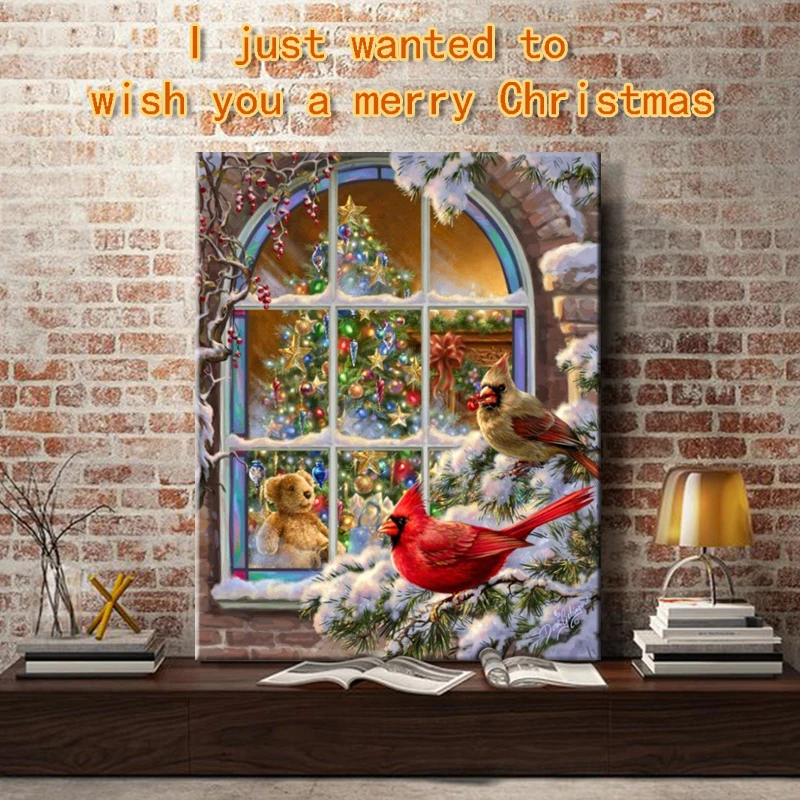 Diy краски по номерам картины живопись с комплектами рождественские птицы