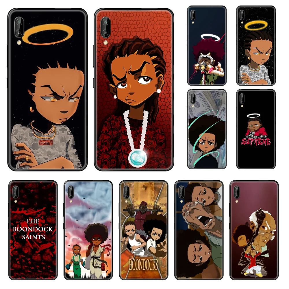 Чехол для телефона в стиле аниме Boondocks Huawei Honor Mate 5 6 7 8 9 10 20 A C X Lite Черный 3D
