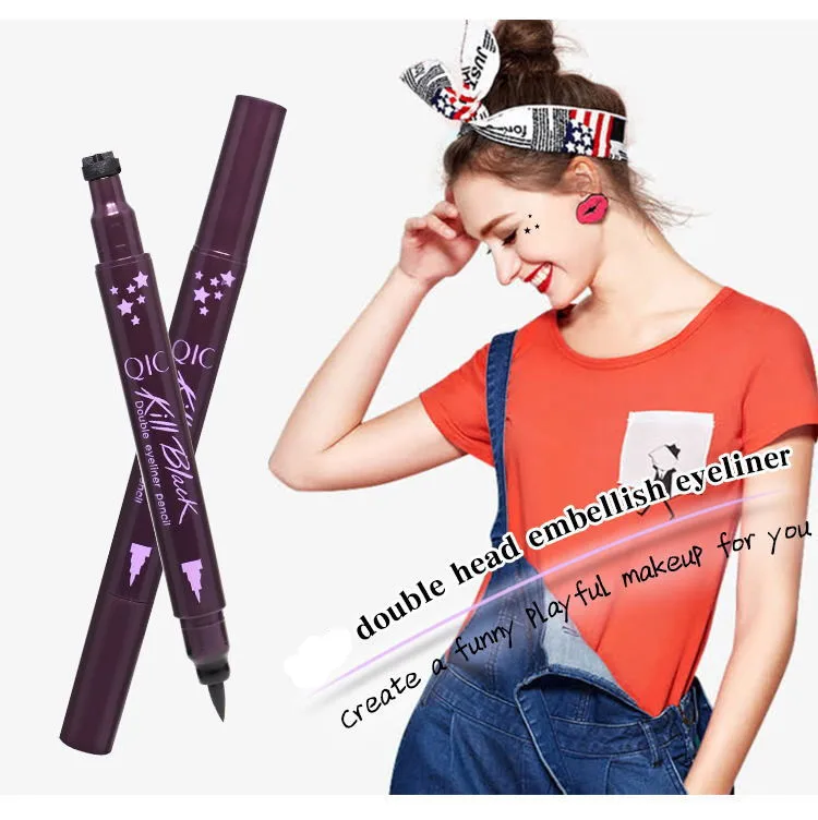 Двухсторонний черный жидкий карандаш для подводки глаз легко носить макияж