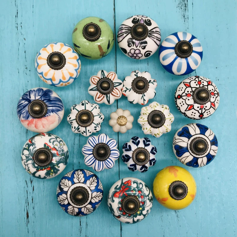 1 шт. керамические ручки ручной работы для комода ручка ящика красочные