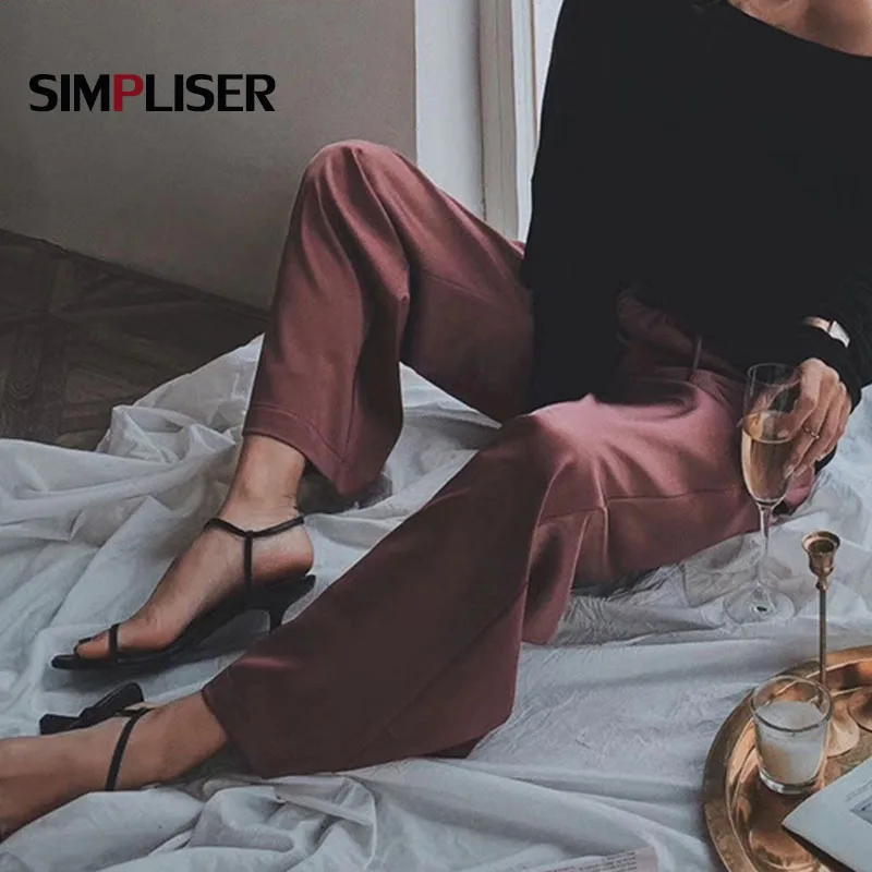 

INS Fashion Women Summer Loose Wide Leg Pants Drawstring Thin Trousers Candy Color Female Korean Style Pants Femme Pantalon 2020