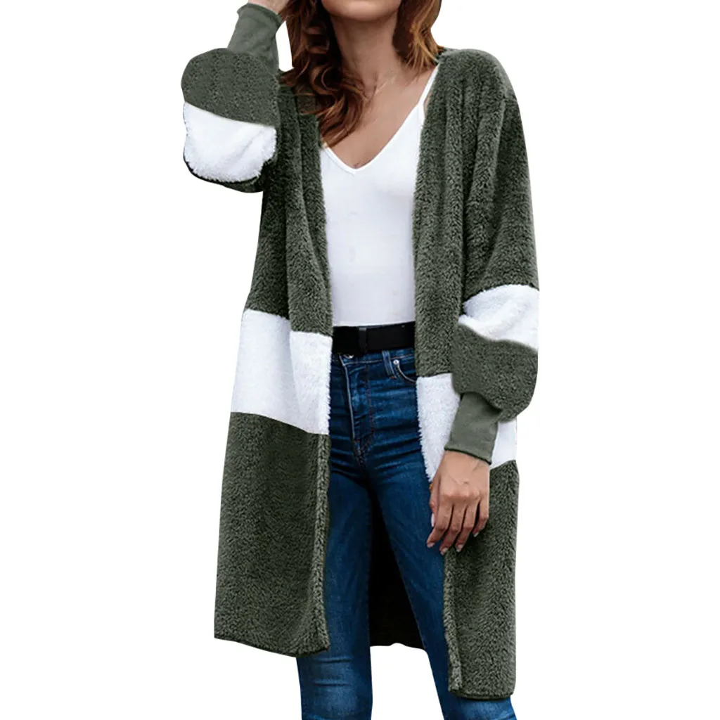 Женский кардиган с вышивкой и карманами|Куртки из искусственного меха| |