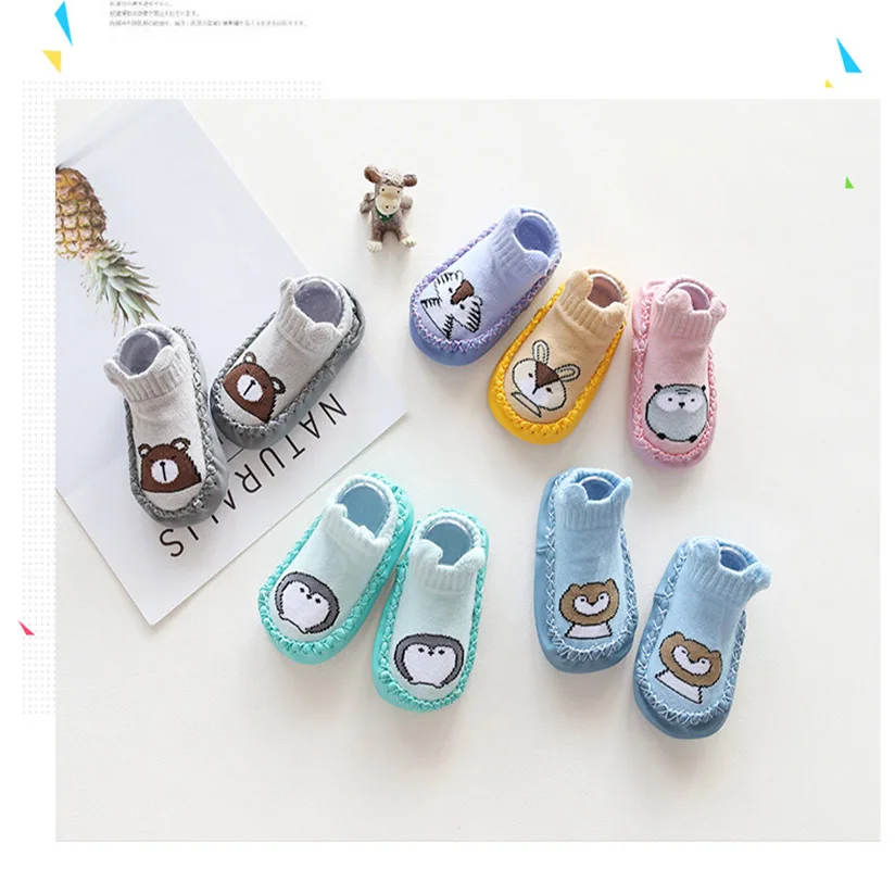 Детская обувь Детские Нескользящие Носки с рисунком для новорожденных девочек