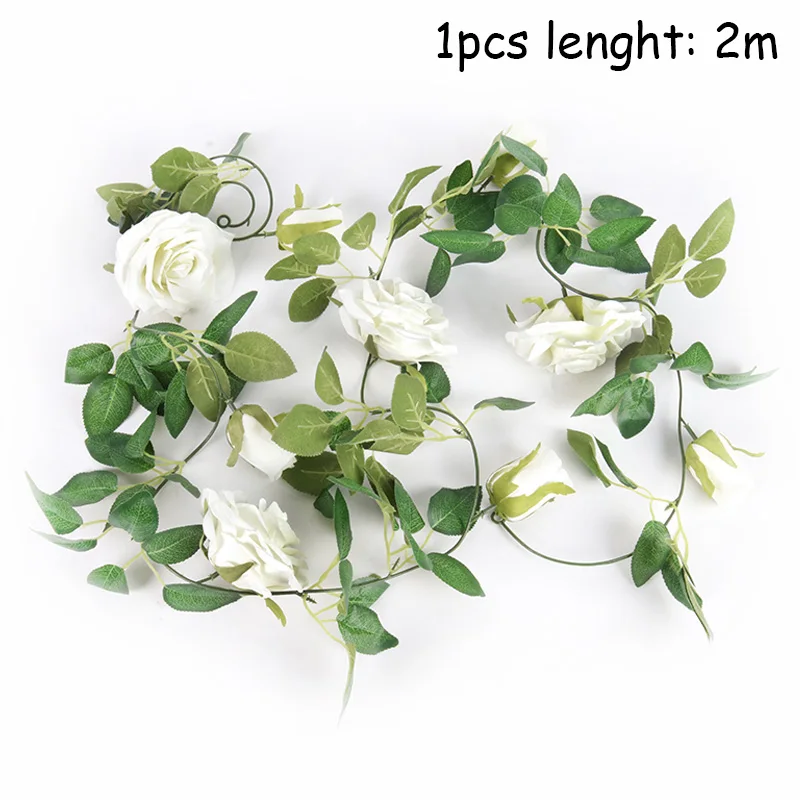 

2M Home decor Flower vine wall ornament Wedding table accessory Party decoration Artificial pink flower garland Fake wreath