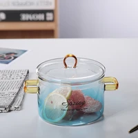 home furnishings double lug with cover glass bowl home dormitory salad bowl soup bowl electric ceramic oven heating