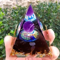 natural pyramid ogan crystal energy tower energy healing reiki chakra crushed stone jewelry home office feng shui ornaments