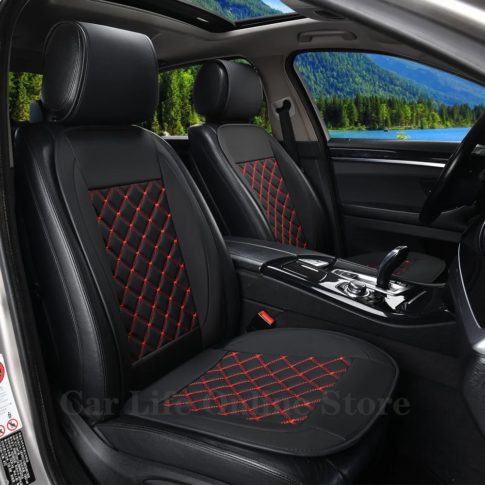 

PU Leather Car Seat Cover Universal Car Seat Cushion Car Backrest Protector Pad Mat for Auto Front Luxury Car Interiors