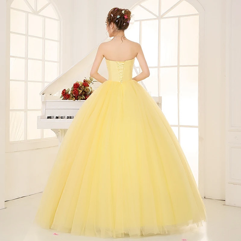 Очаровательные платья Quinceanera желтого цвета украшенный блестками и бисером