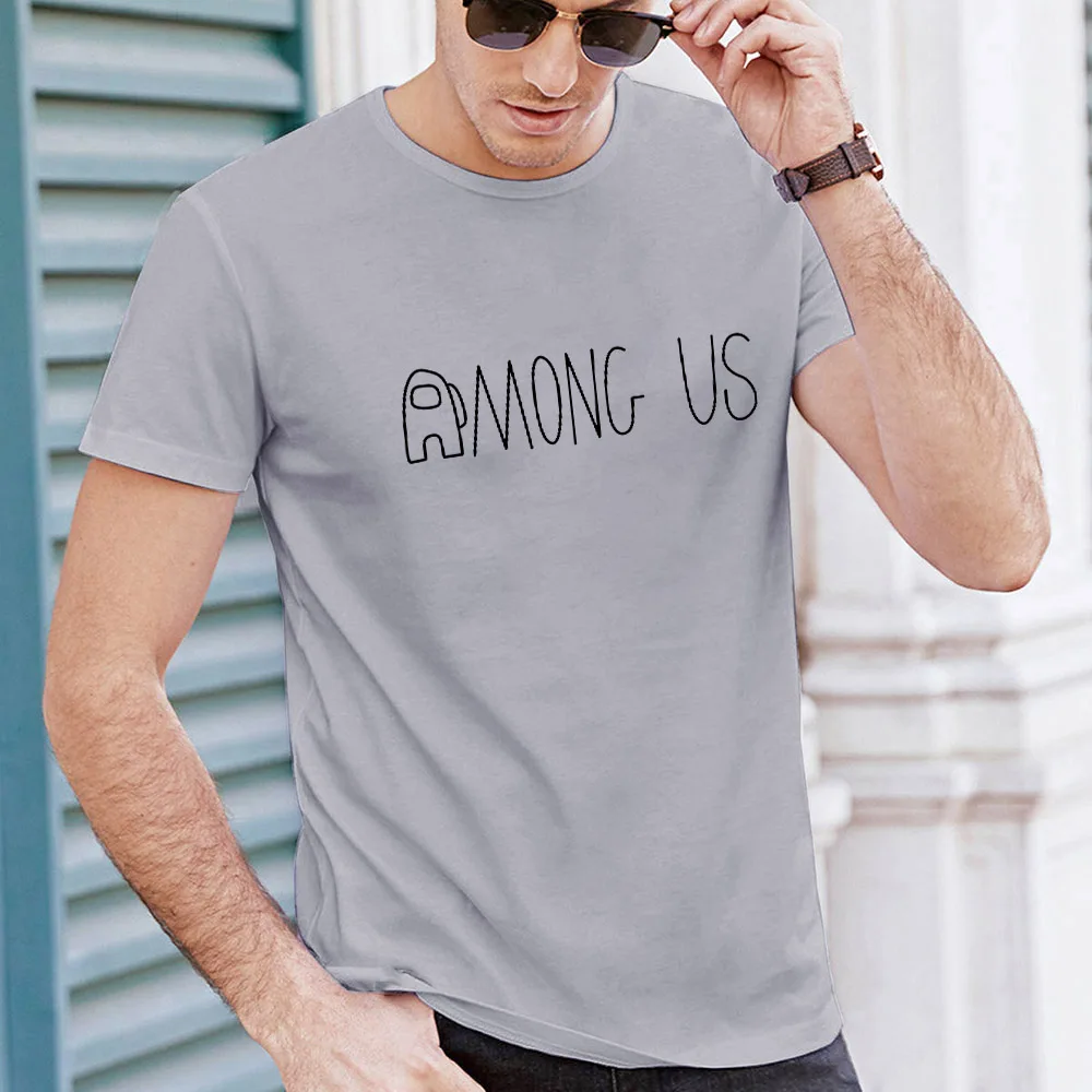 

Summer Mens T Shirt Workout Basic Round Neck Funny Game Among Us Print Top Tees Fashion Streetwear Harajuku Graphic TShirts Male