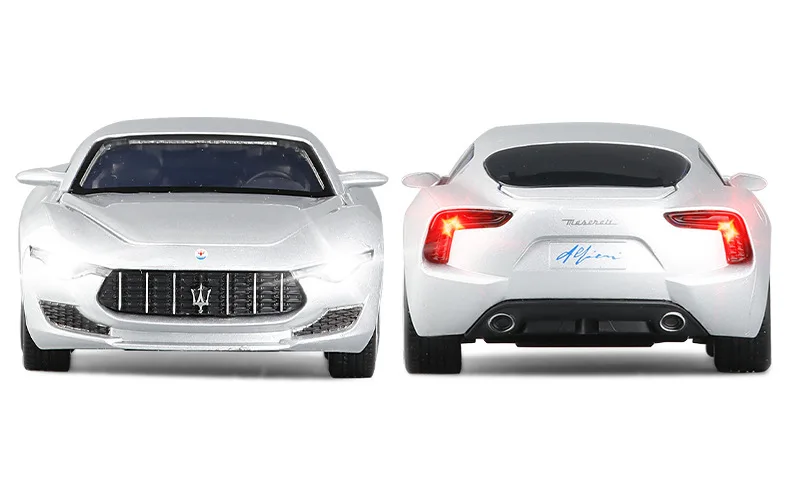 

1:32 scale Hot diecast car wheels Maseratis Alfieri sport car metal model with light sound pull back vehicle toys collection 032