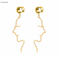 leosoxs 2pcs korean version of simple and personalized abstract face ears 6mm 25mm exquisite piercing jewelry