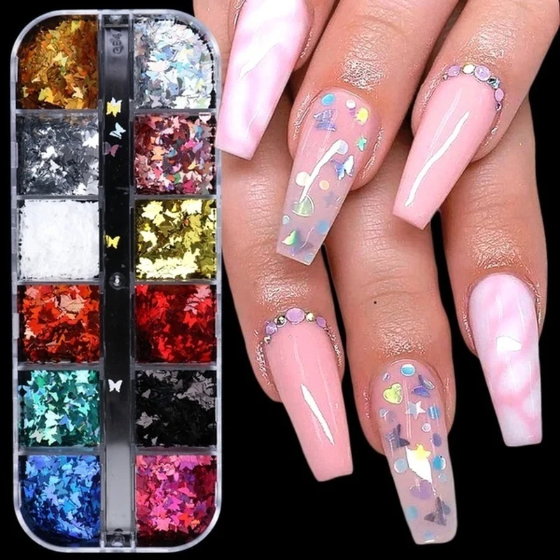 

12-color thin butterfly sequins