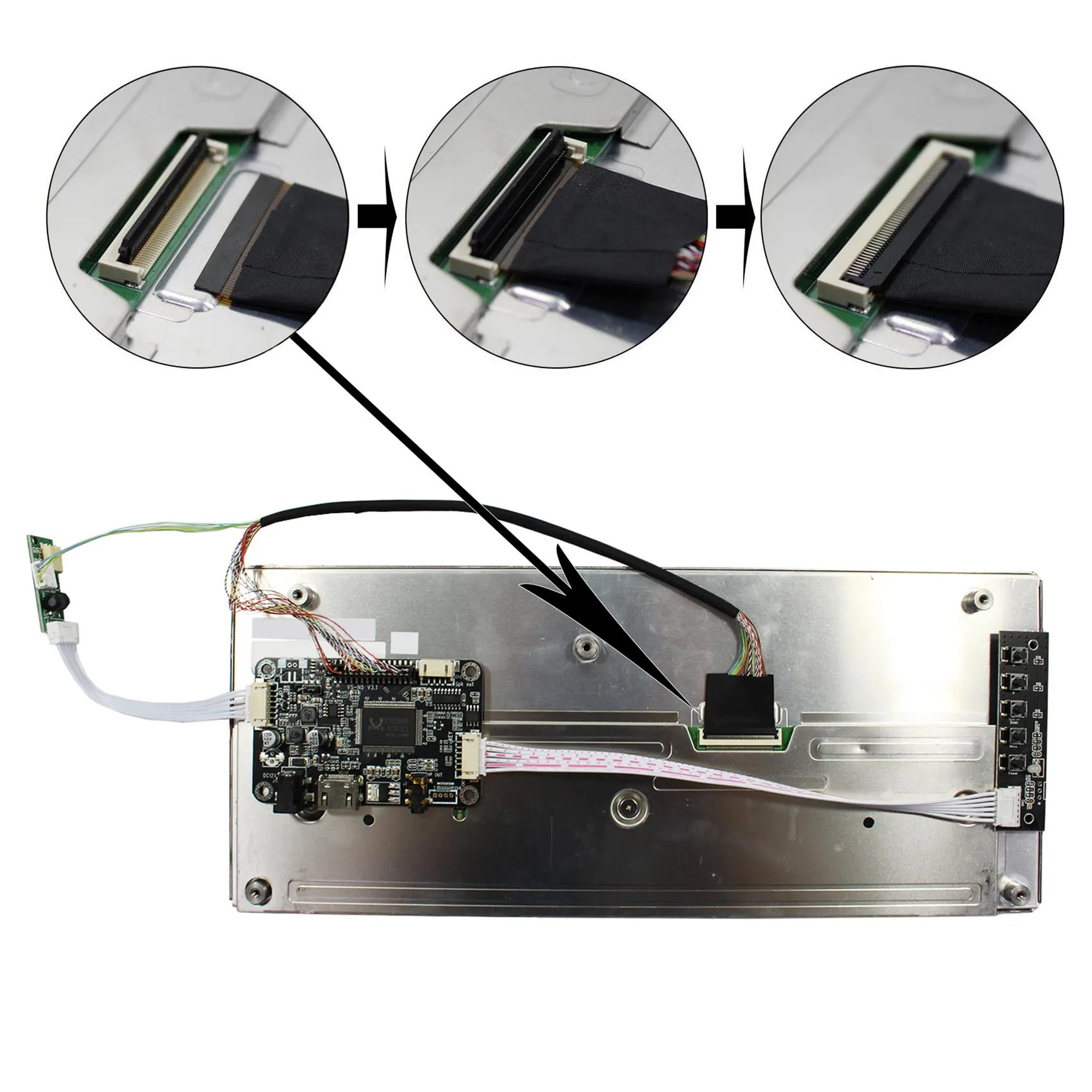 

HD-MI Audio LCD Controller Board VS-N5 V3 Compatible Work With 12.3inch 1920x720 HSD123KPW1-A30 HSD123KPW2-D10 LCD Screen