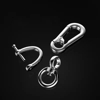 1pcs stainless steel car keyring strong carabiner shape climbing hook simple unisex gift keychain