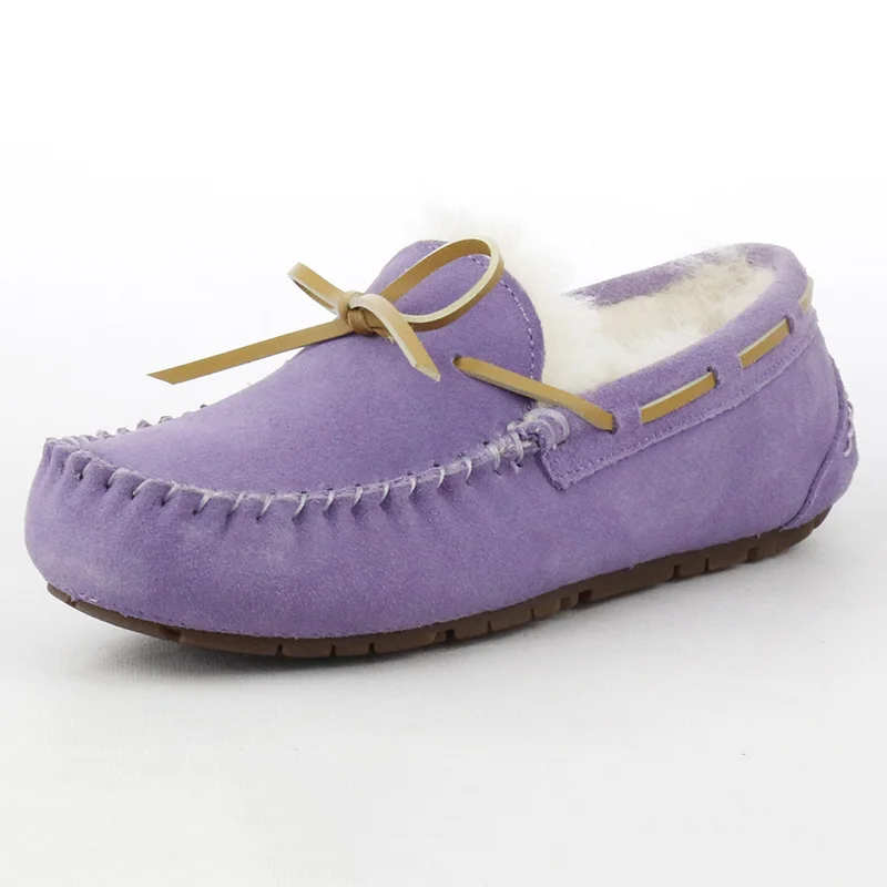 Dream purple Новая стильная зимняя обувь; женские полусапожки; натуральная кожа; натуральная шерсть; теплые модные ботильоны; зимние ботинки; - Цвет: Dream purple