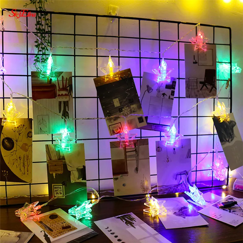 Светодиодный ная гирлянсветильник-занавеска на окно со звездами для свадьбы