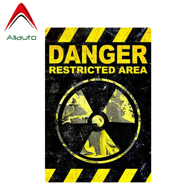 

Aliauto DANGER Restricted Area Warning Car Stickers GRUNGE FS980 Radiation Sign Waterproof Vinyl Decal Auto Accessories,12cm*8cm