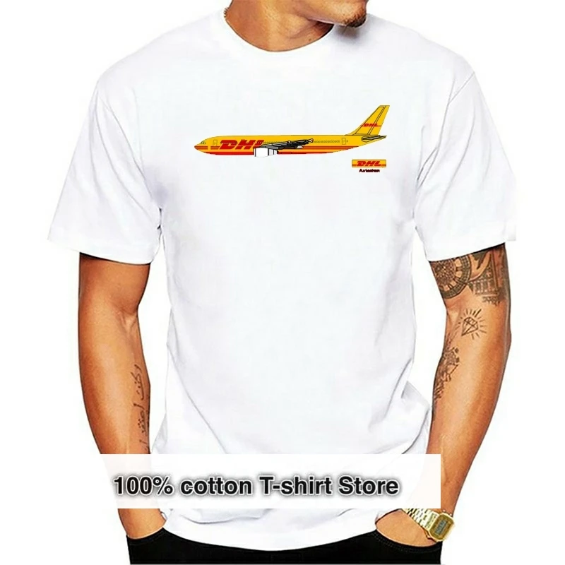 

DHL Aviation worldwide Logo Black or White T Shirt Mens T-Shirt S-2XL