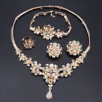 oeoeos african beads jewelry sets for women party wedding bridal dress accessories gold color necklace earrings set