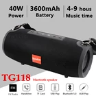 Bluetooth-динамик TG118 высокой мощности, 40 Вт, водонепроницаемая, Портативная колонка для компьютера, динамик s, сабвуфер, музыкальный центр, FM