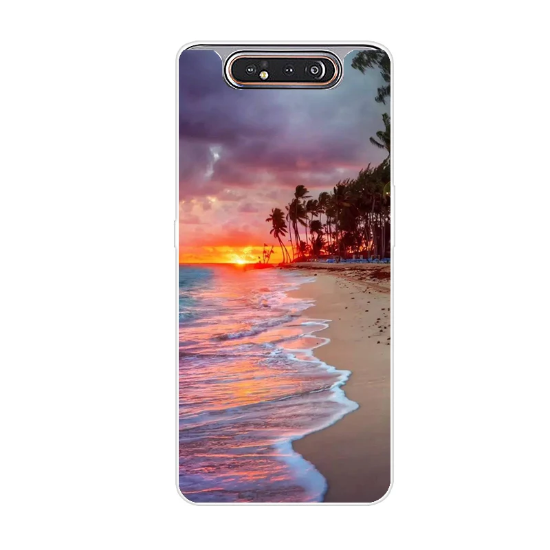 Темный хаки Чехол для телефона для samsung Galaxy A80 чехол силиконовые в форме цветка окрашенные мягкая накладка на заднюю панель из ТПУ чехол для samsung A80 80 чехол модные Coque - Цвет: Темный хаки