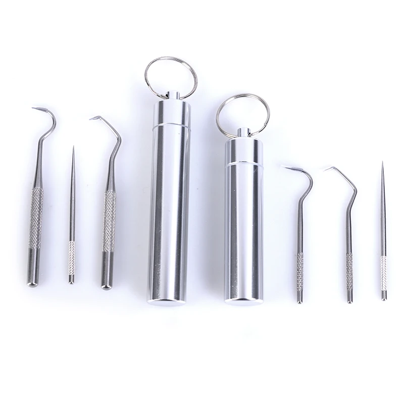 1 комплект многоразовый водонепроницаемый чехол для зубочисток из нержавеющей