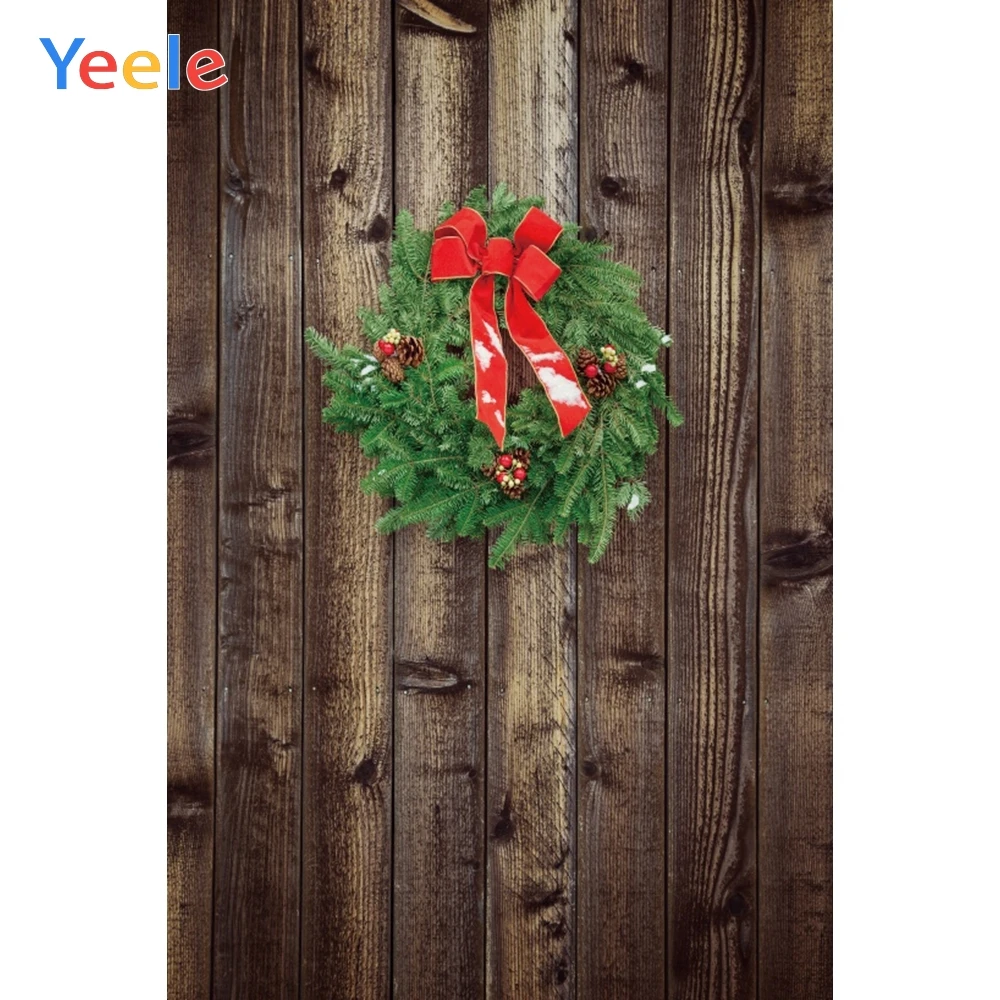 

Christmas Wreath Wooden Floor Home Decoration Photocall Backdrop Photography Custom Photographic Background For Photo Studio
